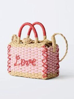 Handmade Woven Mini Basket Satchel Bag, Straw Crossbody Bag